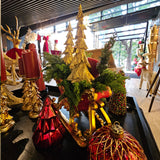 TRINEO ROJO CON DORADO 27 CM X 50 CM