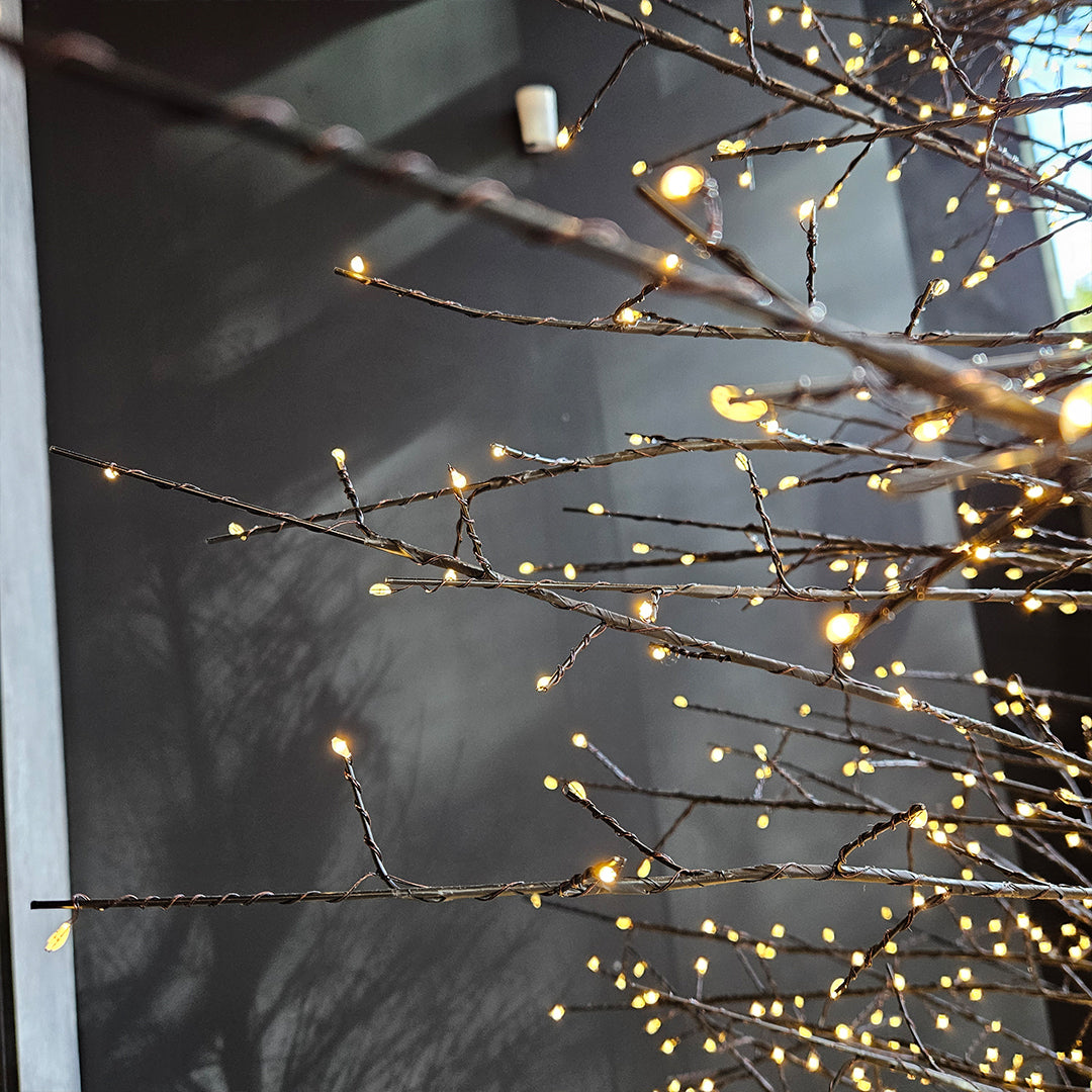 Árbol luces blancas cálidas 4060, adaptador UL IP44, base de resina. 5m cable 240cm Negro 1U/U