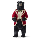 OSO PARADO DE TERCIOPELO CON SACO ROJO DE 116.5 CM