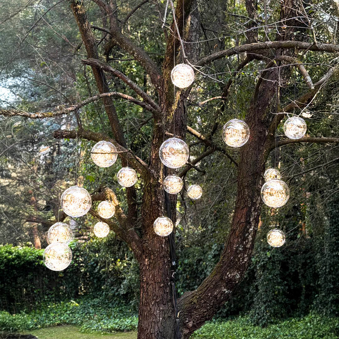 Bola de humo 80 LED y cable de 5 metros UL3V 18cm Transparente (smokey+ classic warm)
