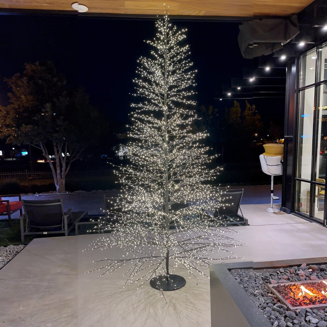 Árbol 6590 luces blancas cálidas, adaptador UL IP44, base de resina, 5m cable 300cm Negro 1U/U
