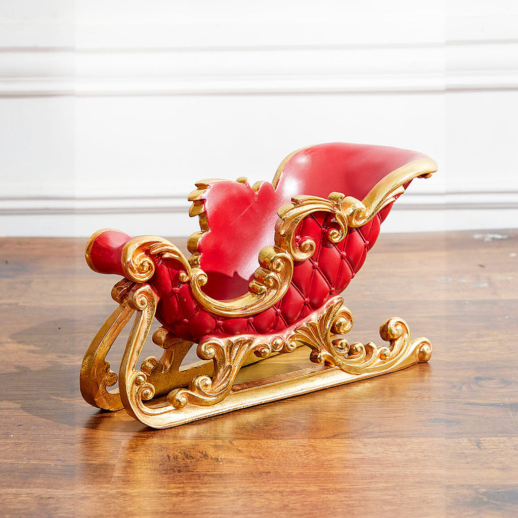 TRINEO ROJO CON DORADO 27 CM X 50 CM