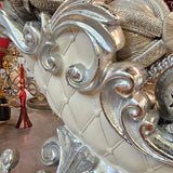 TRINEO BLANCO CON PLATA 27 CM X 50 CM