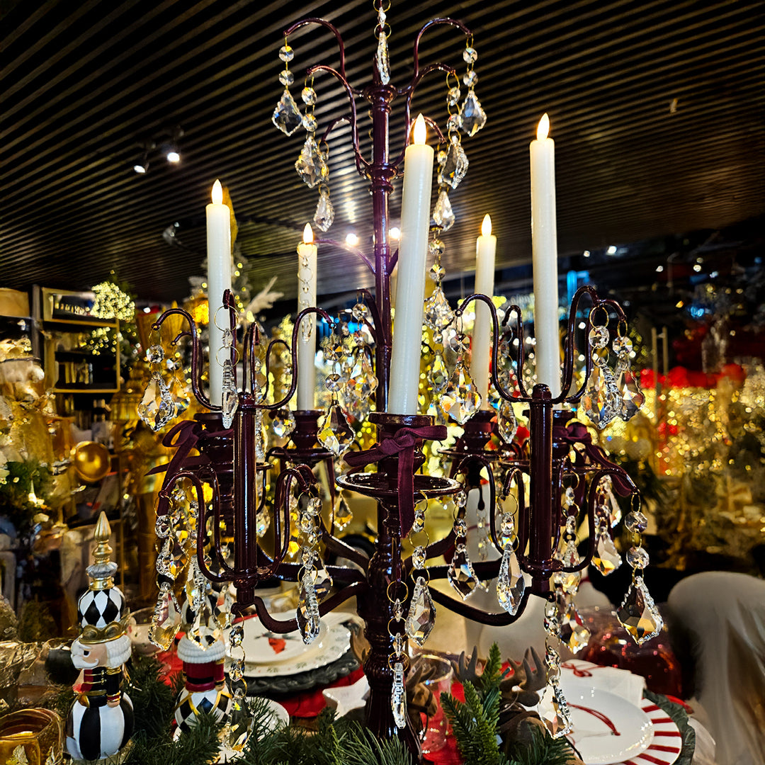Candelabro chapado en níquel con cristal 40*40*75cm Dorado