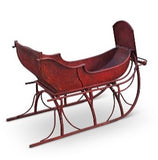 TRINEO DE METAL ROJO VIEJO 142 CM