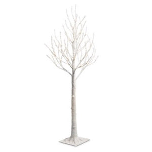 ARBOL CON HIELO Y LUCES BLANCAS 168 CM