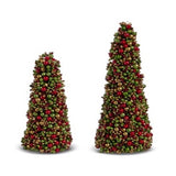 12" ARBOLES VERDES CON CHERRY GRANDE 31 CM Y CHICO 23 CM