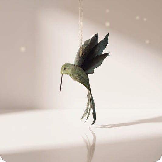 Pluma verde colibrí
