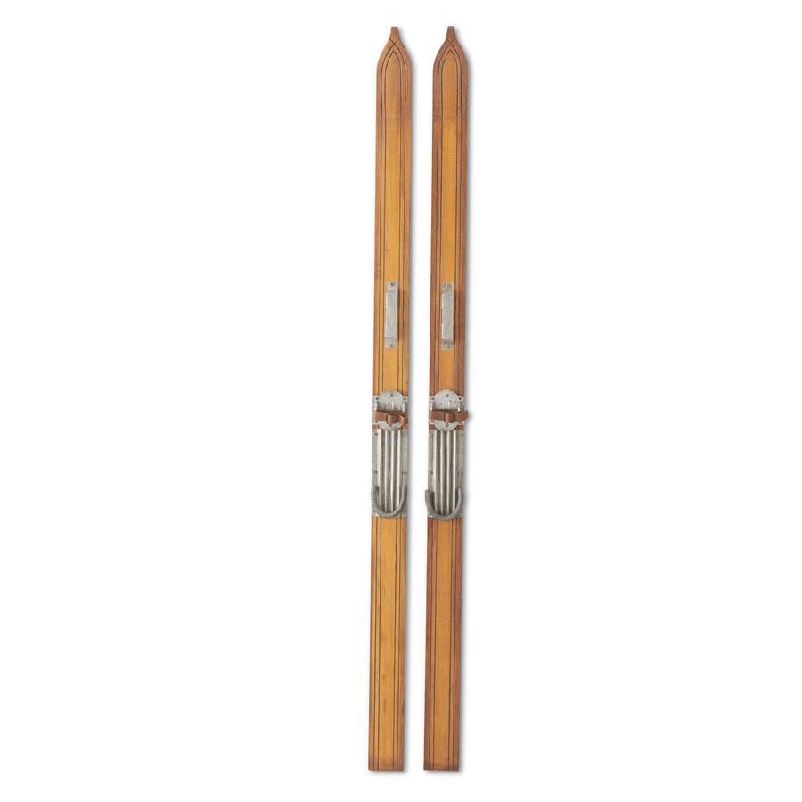 PAR DE SKIS DE MADERA 170 CM LARGO