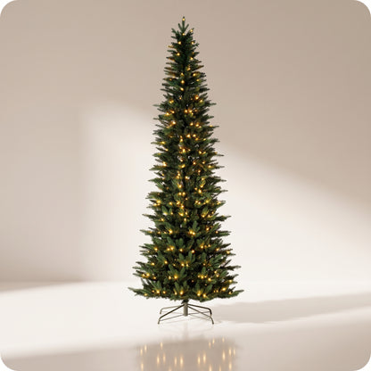 Árbol verde virginia lapiz con luz led calida