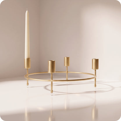 Candelabro de adviento de metal, construcción