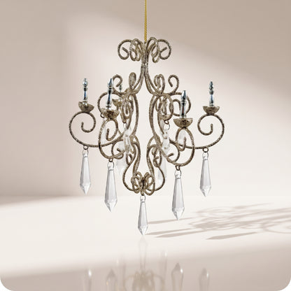 Candelabro metálico de lámpara de araña champán