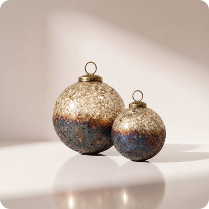 Esferas quemadas de vidrio cobre 8 y 10 cm