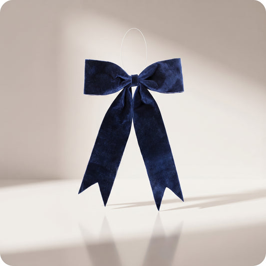 Moño de poliéster azul marino de puntas finas