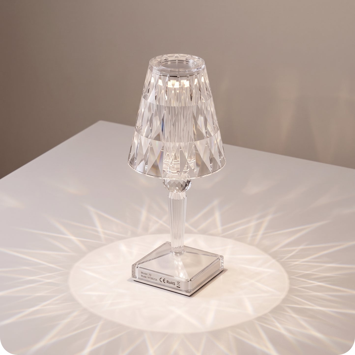 Lámpara decorativas transparentes de mesa con luz rgb