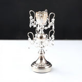 Candelabro chapado en níquel con cristal 15*15*32CM Plata