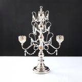 Candelabro chapado en níquel con cristal 44*22*62CM Plata