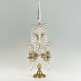 Candelabro chapado en níquel con cristal 30*30*76cm Dorado