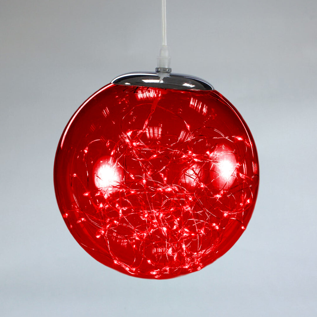 Bola de humo 80 LED y cable de 5 metros UL3V 18cm Rojo (smokey+ classic warm)