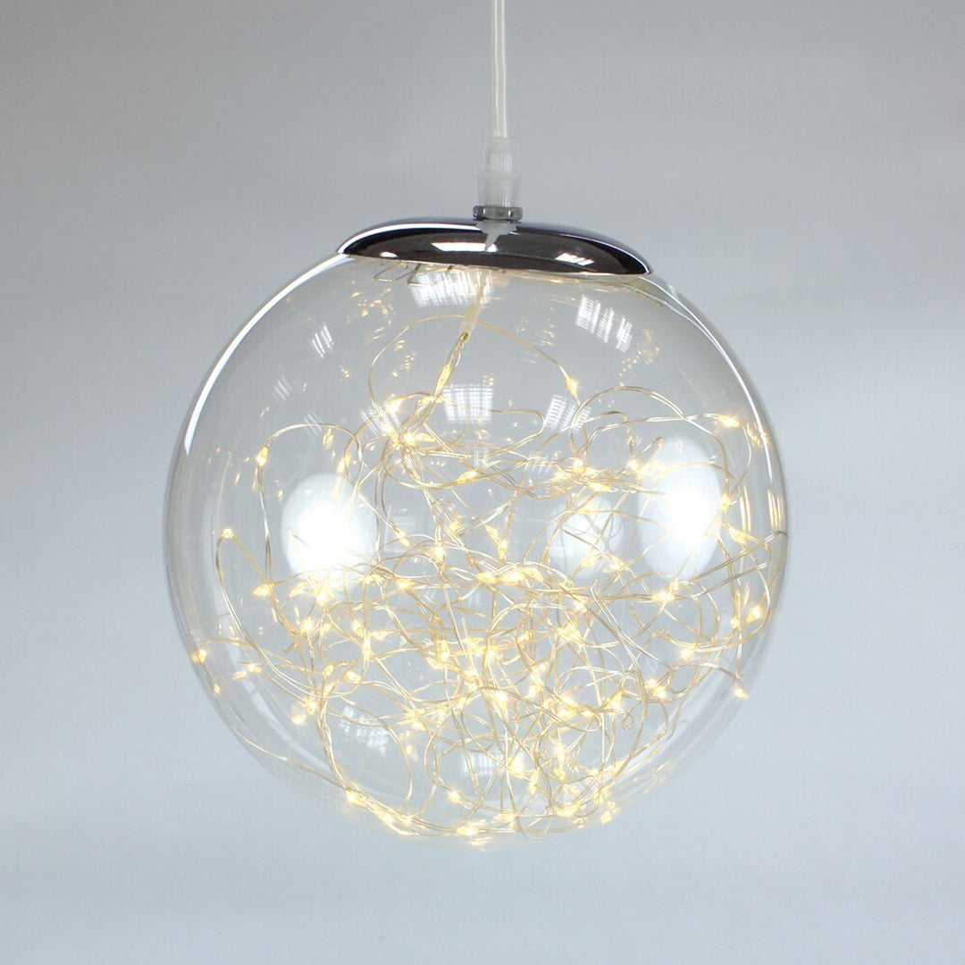 Bola de humo de 110 LED con cable de 5 metros y adaptador UL3V 25cm Transparente (smokey+ classic warm)