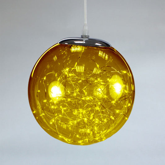 Bola de humo 300 LED cable 5 metros y adaptador UL6V 18cm Dorado (smokey+ classic warm) Golden Ball Golden L