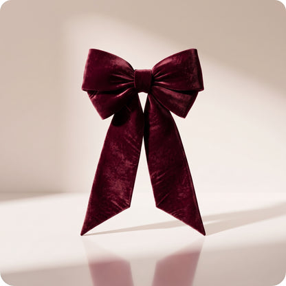 Moño burgundy de terciopelo, 1.10 x 50 cm.