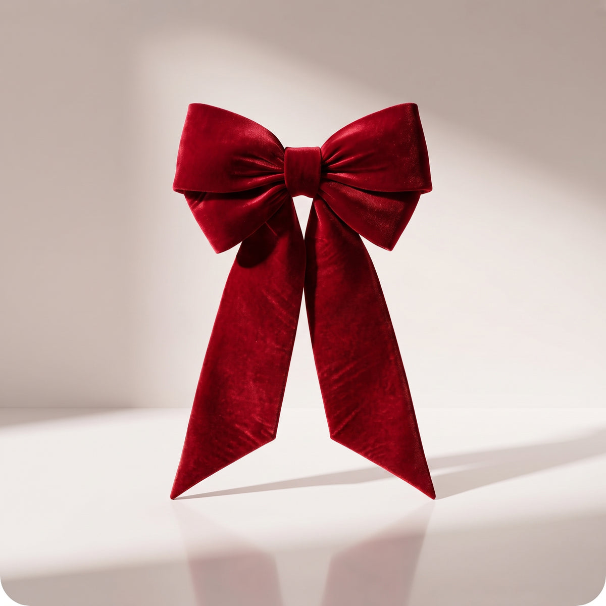 Moño rojo de terciopelo, 1.10 x 50 cm.
