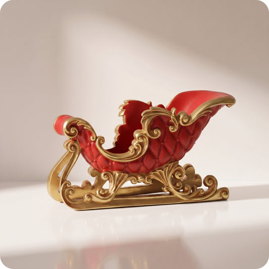 Trineo elegante rojo con dorado