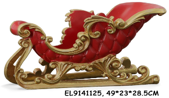 TRINEO ROJO CON DORADO 28.5 CM