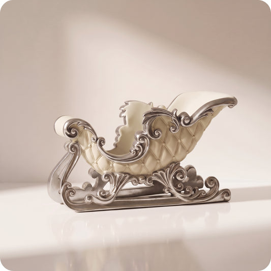 Trineo elegante plateado con blanco