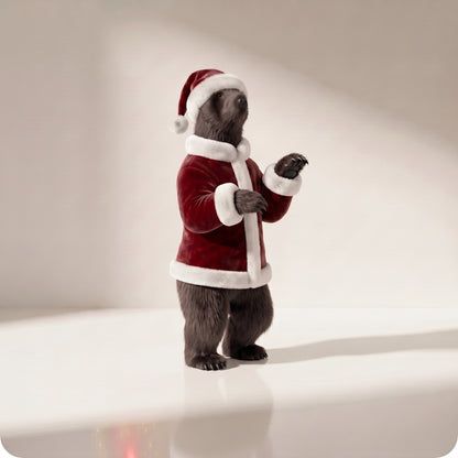 Oso Sandy Santa manos arriba
