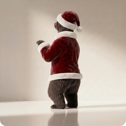 Oso Sandy Santa manos arriba