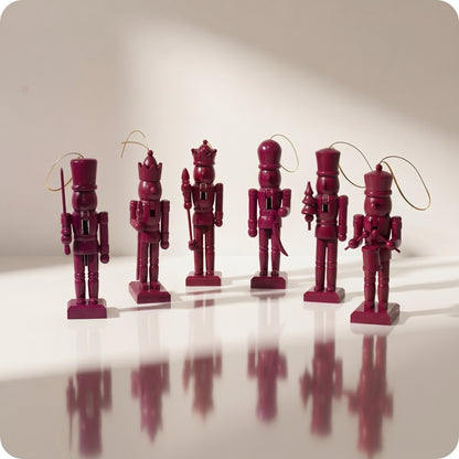 Set de 6 esferas cascanueces burgundy