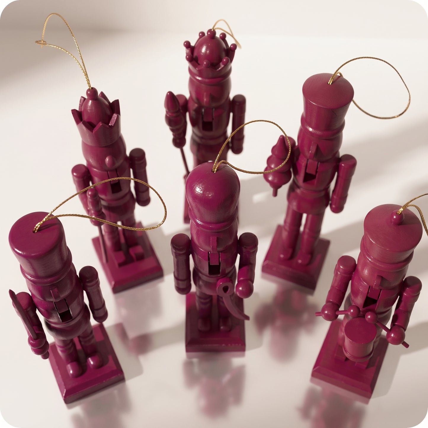 Set de 6 esferas cascanueces burgundy