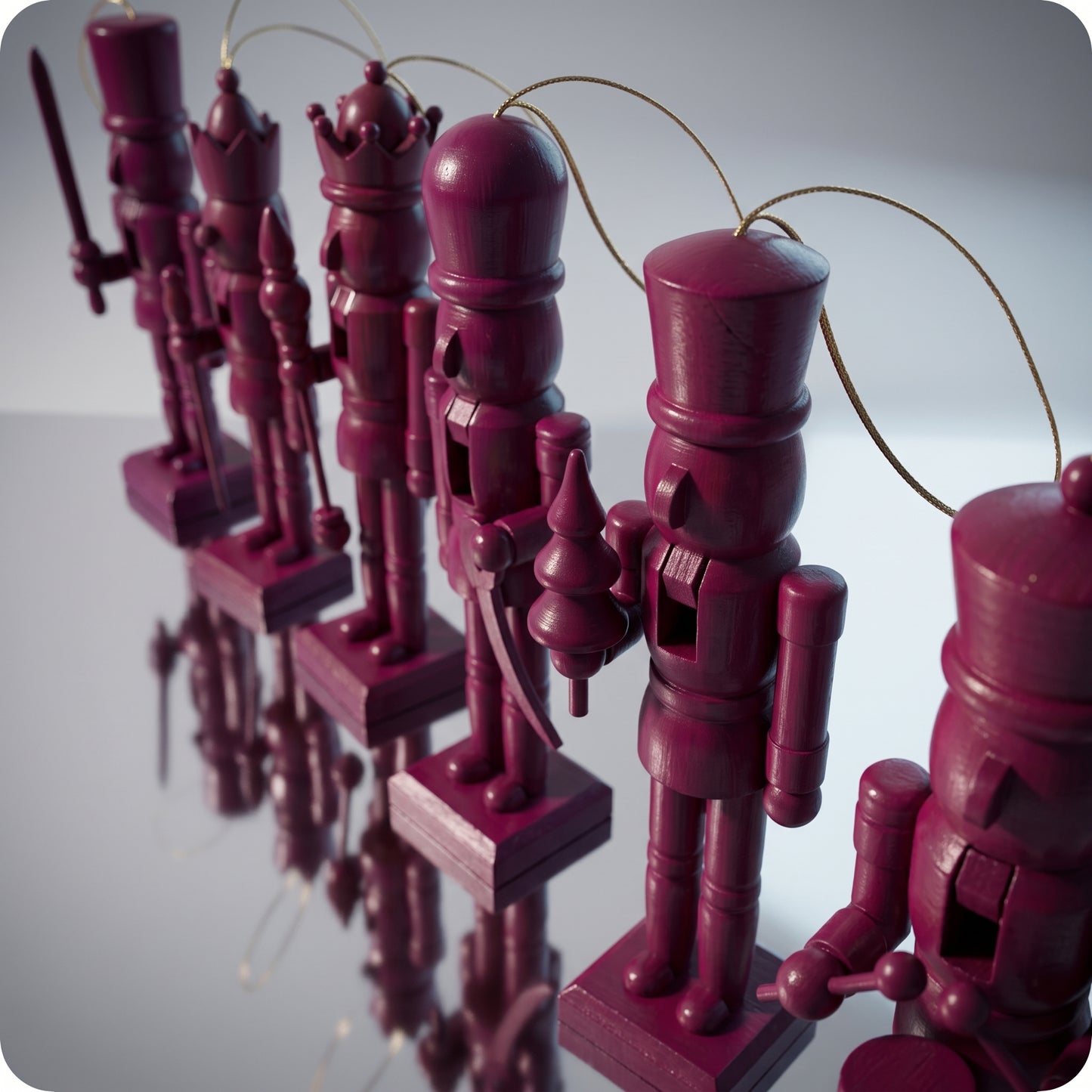 Set de 6 esferas cascanueces burgundy