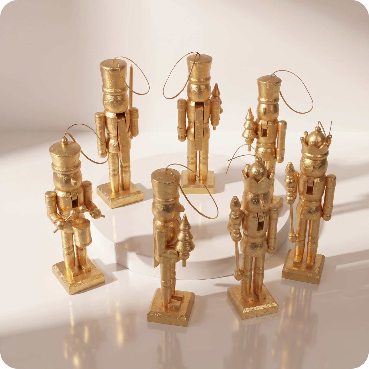 Set de 6 esferas cascanueces dorados