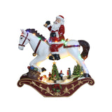 CABALLO CON SANTA LUZ LED 36 CM
