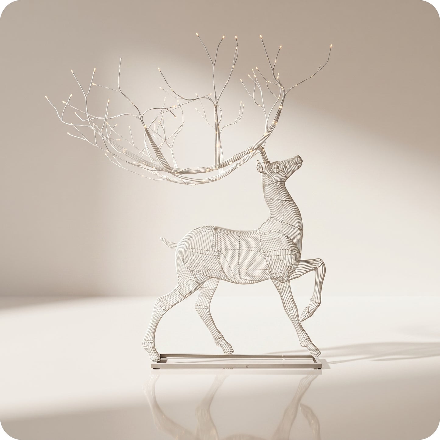 Reno navideño con luz led calidas caminando