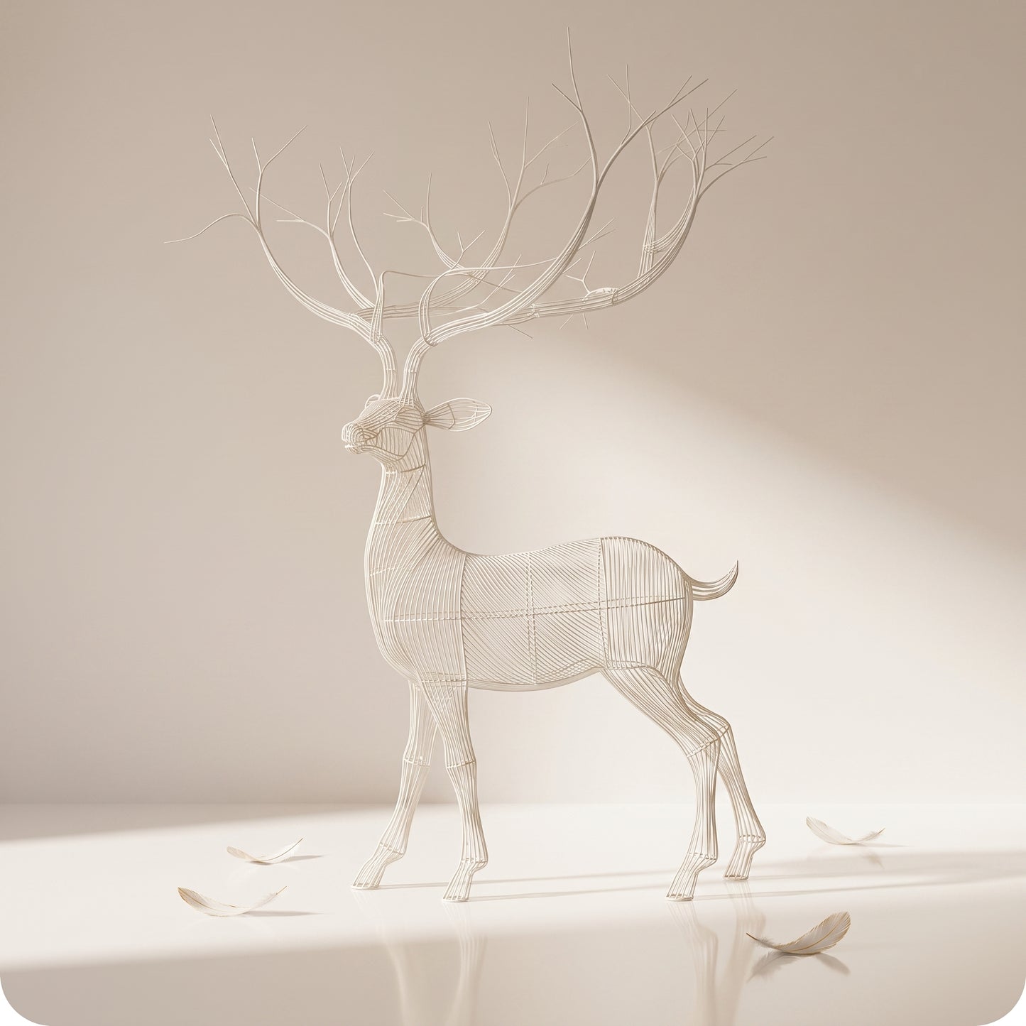 Reno navideño con luz led calidas parado