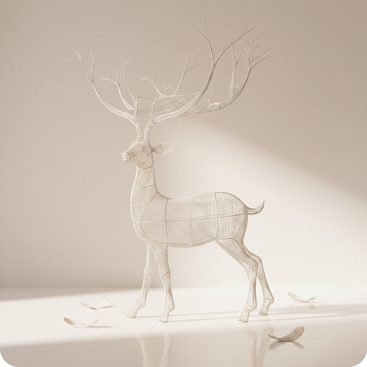 Reno navideño con luz led calidas parado