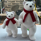OSO POLAR BLANCO CON BUFANDA MOÑO ROJA 51 CM