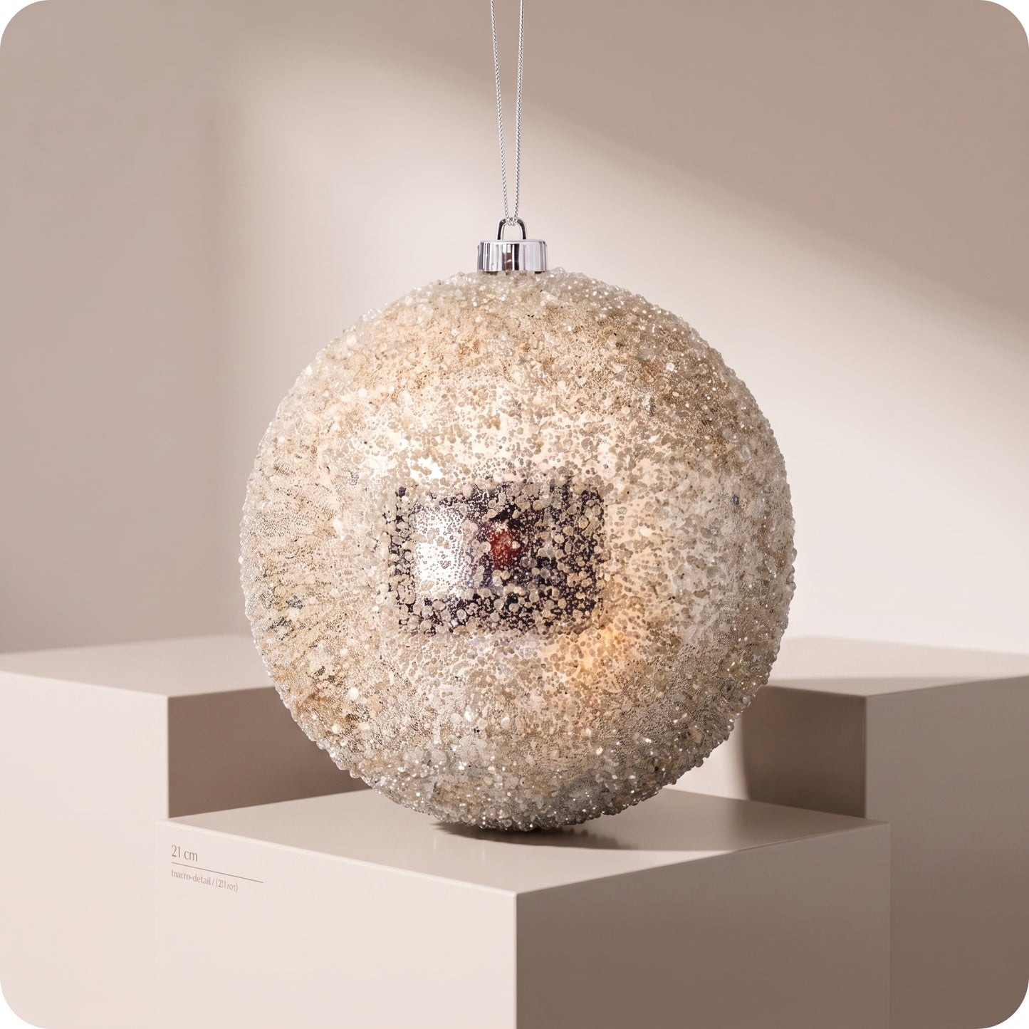 Esfera iced metalica perla 21 cm