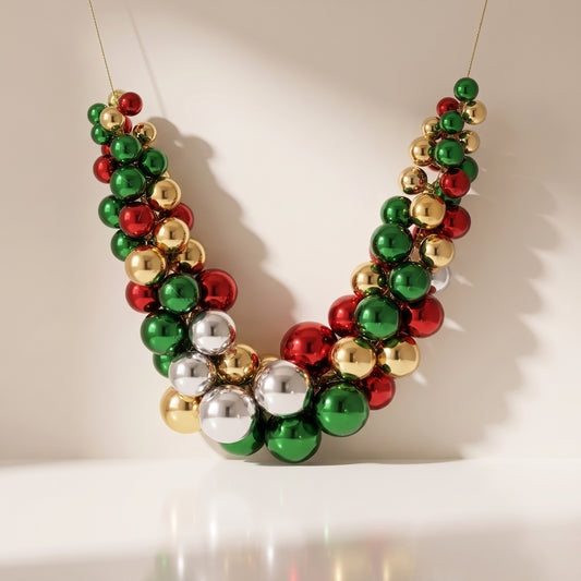 Guirnalda de esferas grandes y pequeñas navideñas 133 cm