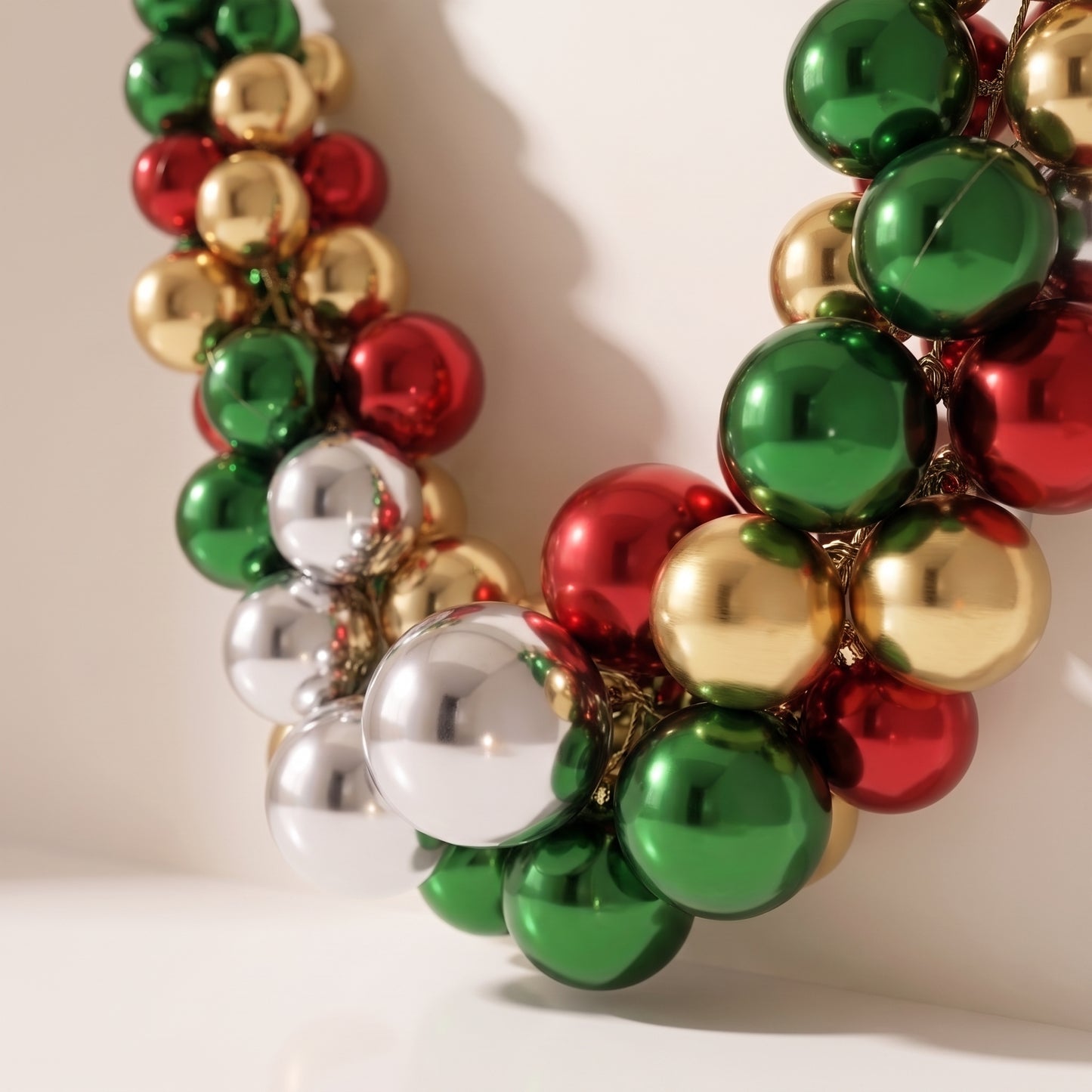 Guirnalda de esferas grandes y pequeñas navideñas 133 cm