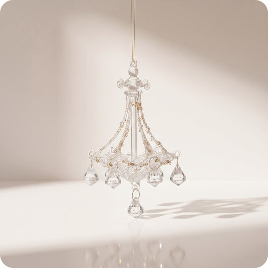 Esfera candelabro de vidrio con cristales brillantes 18 cm
