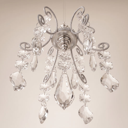 Esfera candelabro con piedras de cristal colgantes 18 cm