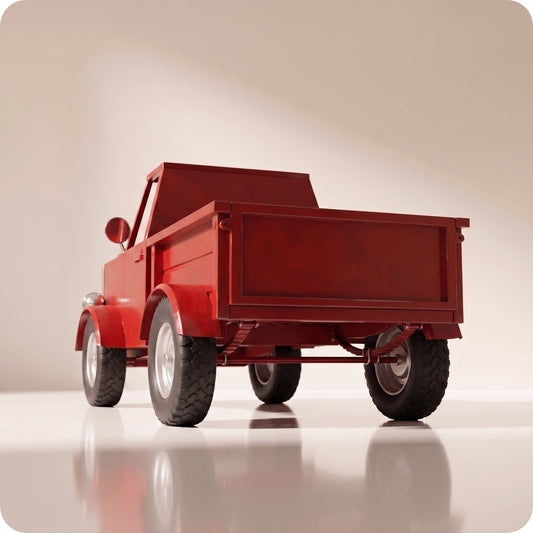 Base para árbol tipo truck de 4 llantas grande rojo