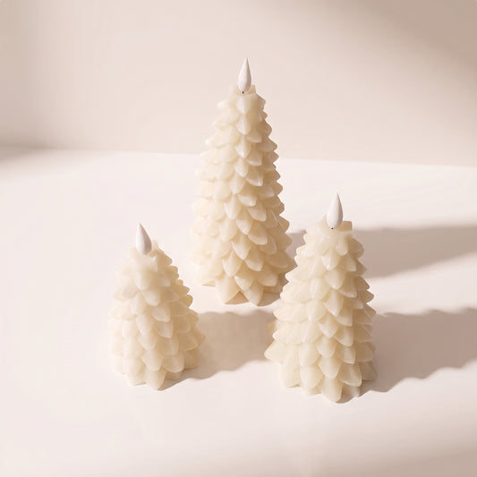 Vela aromatizantes tipo árbol con luz led blanca
