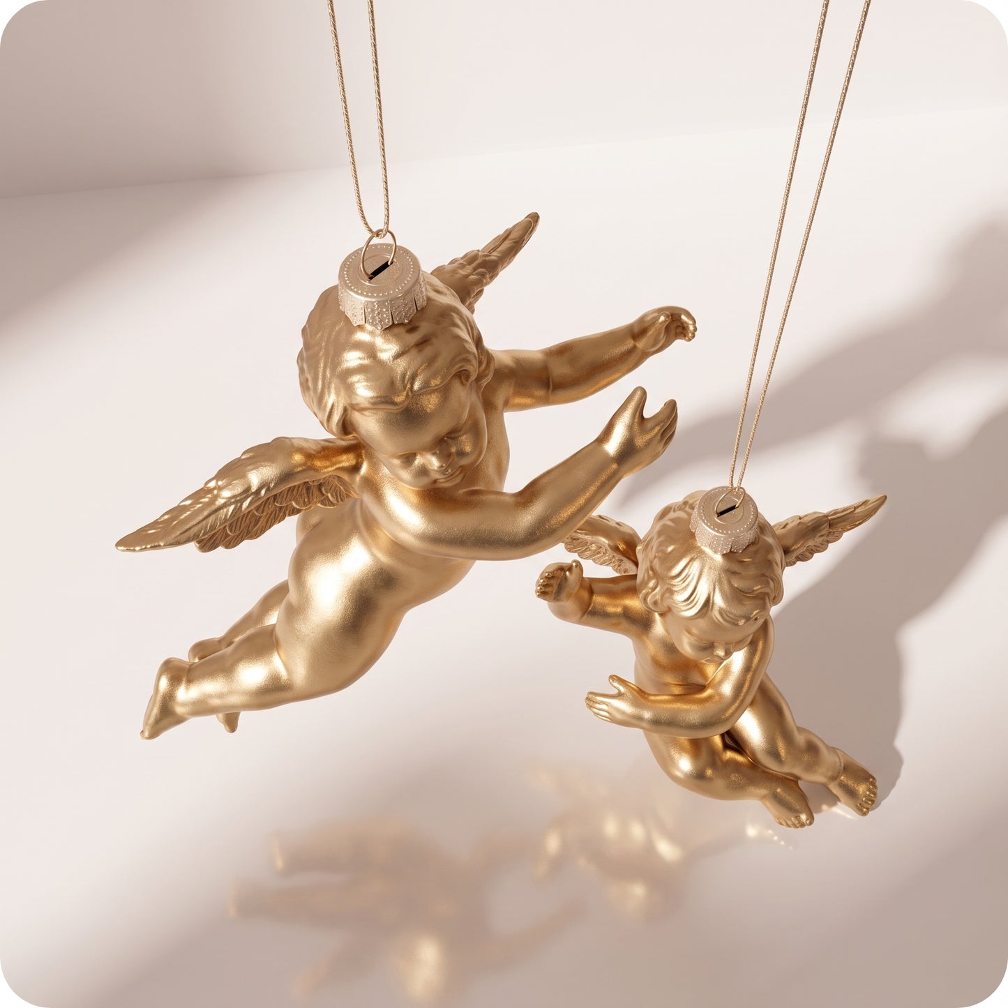Set de 2 esferas de ángel doradas