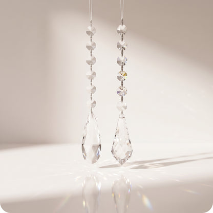 Set de 2 ornamentos de gota de cristal